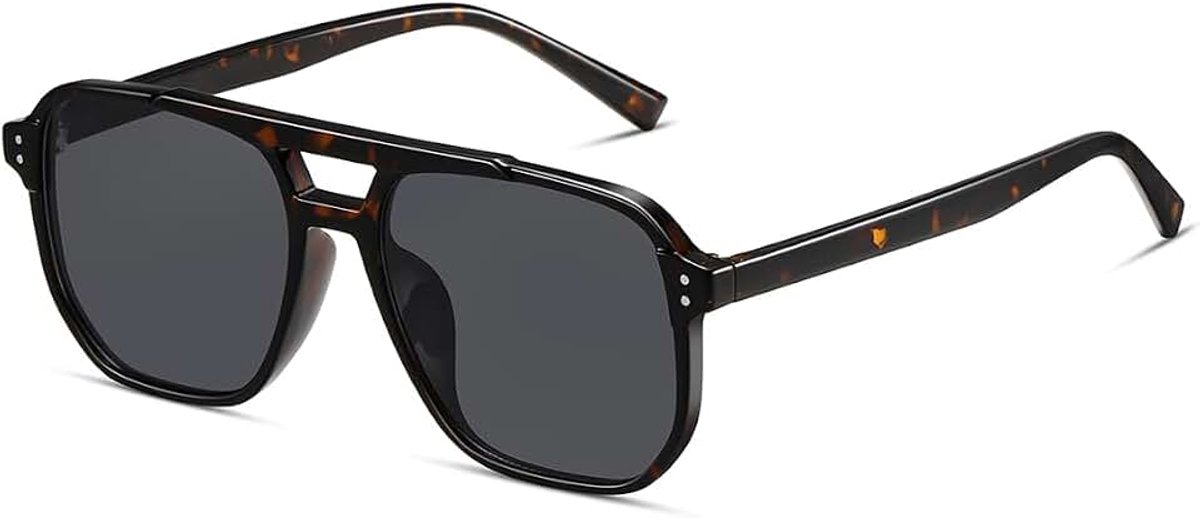 Kimorn Retro vierkante pilotenzonnebril dames heren jaren 70 vintage trendy kunststof montuur zonnebril