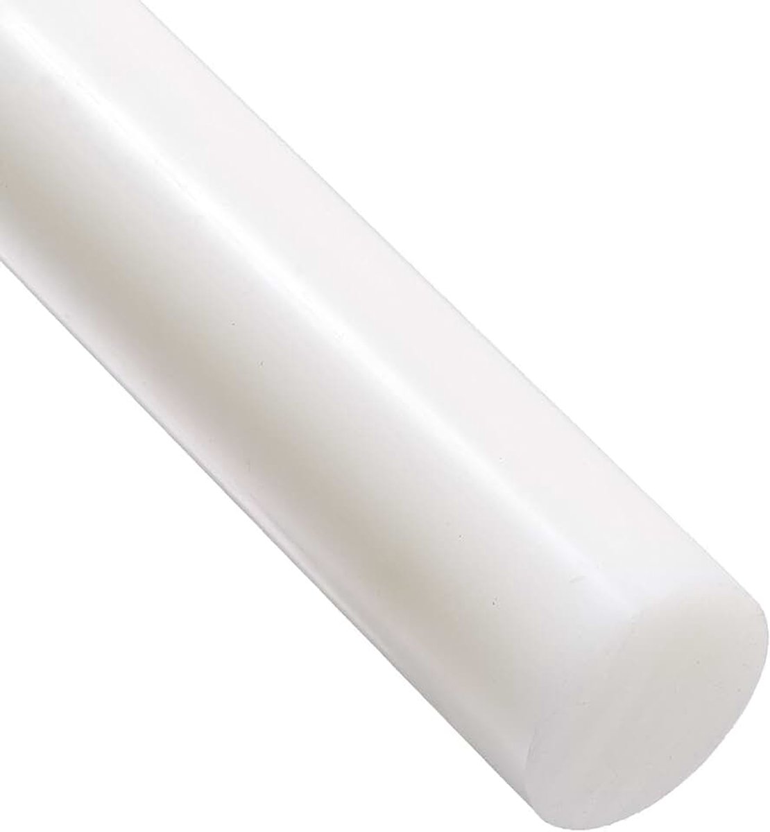 Ronde staaf van polyethyleen met hoge dichtheid, doorschijnend wit, 20 mm diameter x 300 mm lengte, graad A PE 500