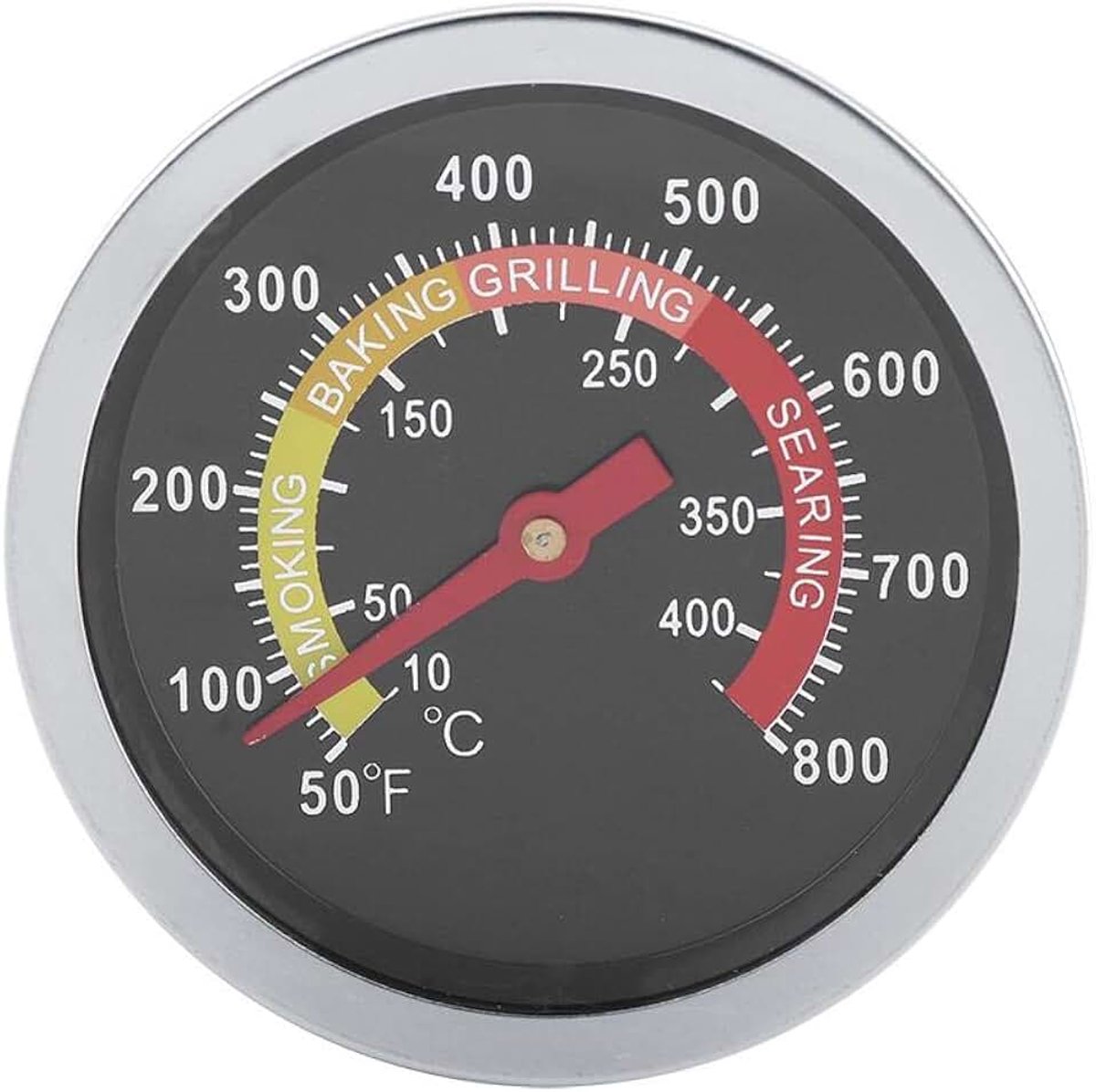 BBQ-thermometer, roestvrij staal, grillthermometer, 50 tot 800 graden Celsius, temperatuurmeter voor barbecue, oven, koken