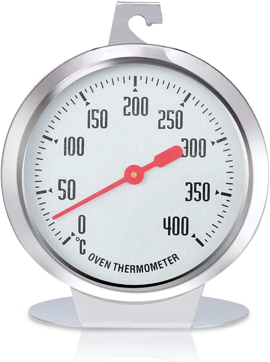 Thermometer voor elektrische oven, oventhermometer voor gasoven, roestvrijstalen oventhermometer met grote wijzerplaat voor keukenbakbenodigdheden