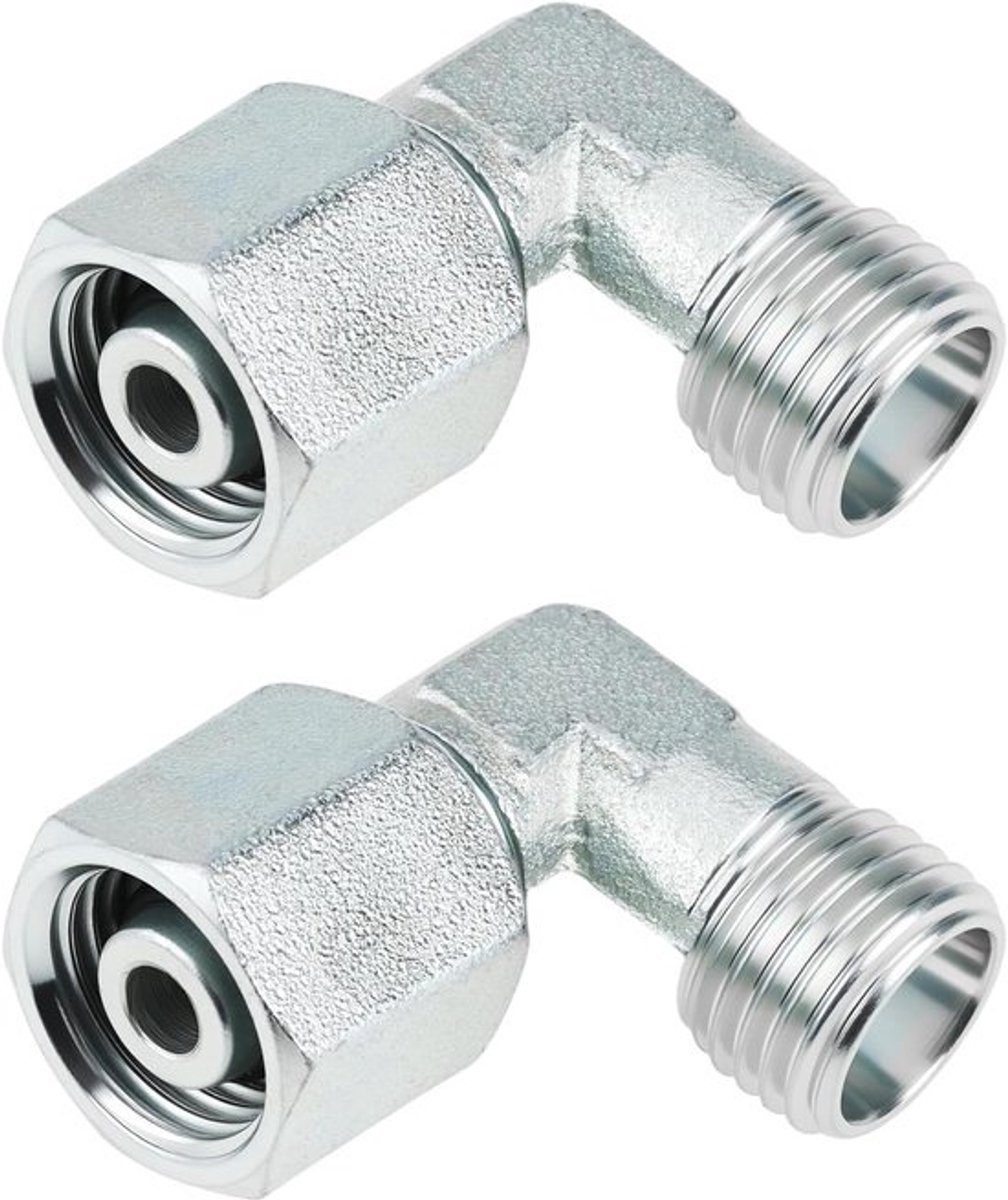 - Hydraulische Fittingen - Compatibel met Graafmachines - M14x1,5 - Mannelijk naar Vrouwelijk - China - Mini Graafmachine - 90° - 2 stuks - DIN - 90°
