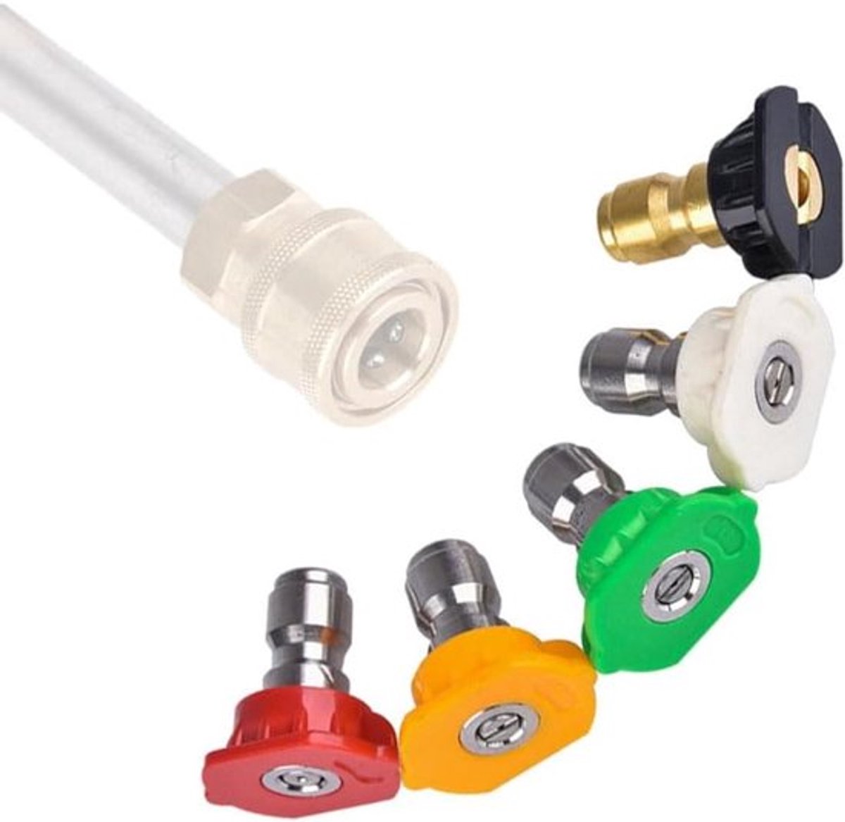 - Hogedrukreiniger Nozzle Tips 5 stuks - Quick Connector - vervanging tot 4000 PSI - hogedrukreinigeraccessoire - geschikt voor diverse modellen - veelkleurig.