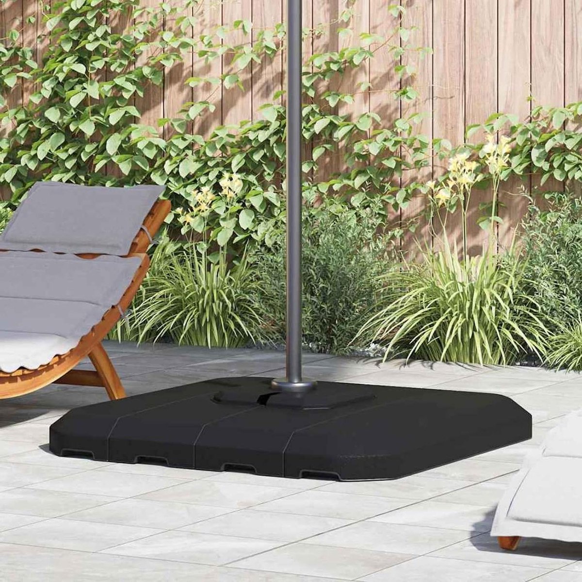 Parasolvoeten Set - Parasolondersteuning Buiten - Stabiele Parasol - Zwaar Belastbaar - 97x97x13 cm - Zwart