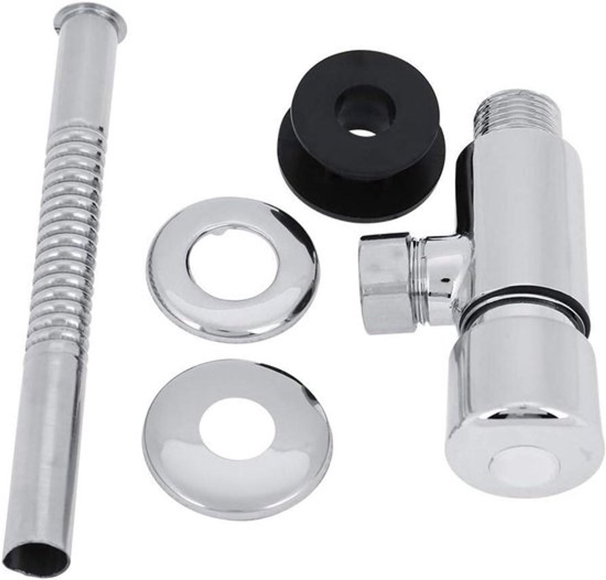 Spoelklep Toilet - Push Spoelklep - Duurzame Zinklegering - Handmatige Spoelklep - WC - Badkamer - Hotel - Kantoor - Wit - Geschikt voor diverse toiletten