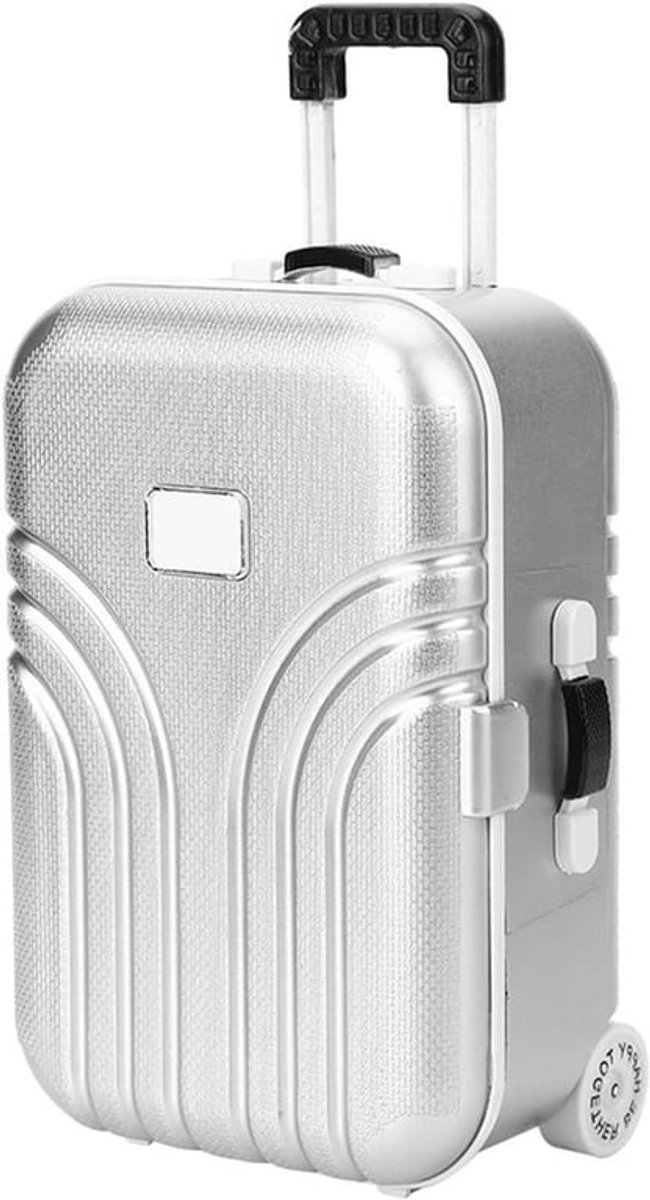 - Poppenkoffer - Bagageset - Schattig - Zilver - Rollende Koffer - Speelgoed - Geschikt voor Poppen - Babykoffer - Klein formaat - 3-delig.