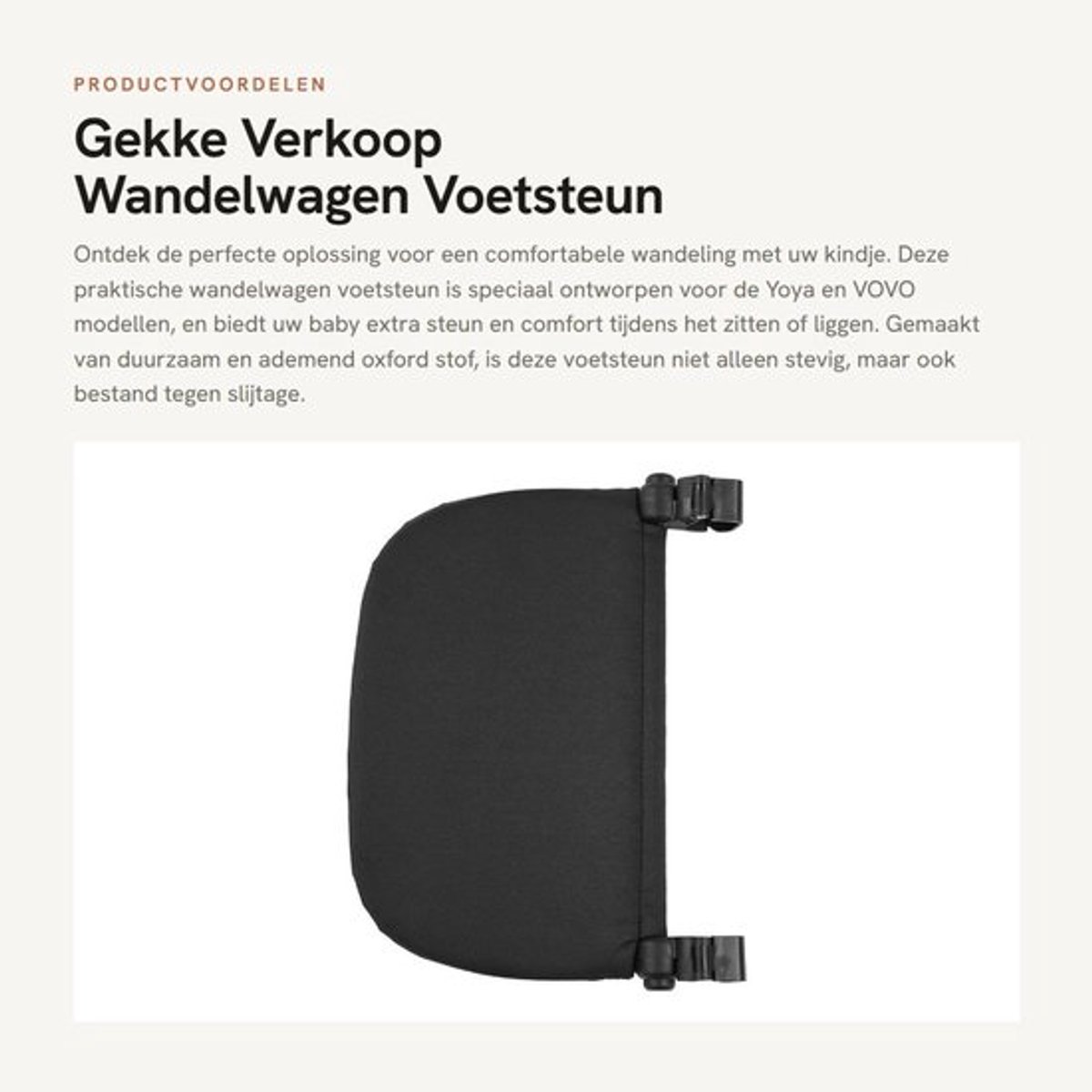 Gekke Verkoop Wandelwagen Voetsteun - Duurzaam en ademend - Zwart - Comfortabele voetsteun - Geschikt voor Yoya/VOVO - Ideaal voor wandel...