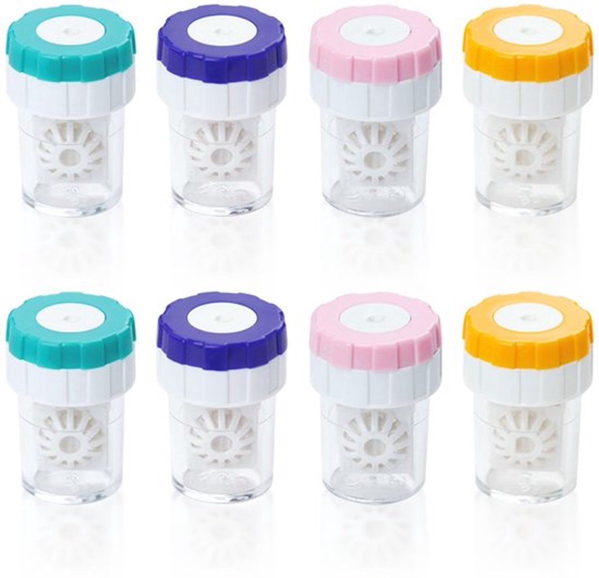 Reinigingsdoos 8 Stuks - Handmatige Contactlenzenreiniger - Draagbaar - Draaibaar - Reinigingscontainer - Premium Materiaal - Contactlenshouder