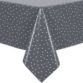 Protecttable - Tafelzeil Stipjes Grijs 140x200cm - Tafelkleed Afwasbaar - Kunststof