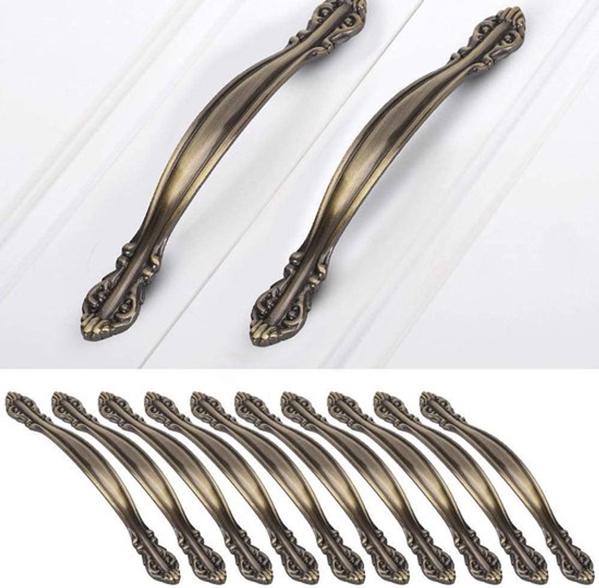 Deurgrepen - Antieke Bronzen Handgrepen - Duurzaam en Sterk - Zinc Legering - Decoratieve Deurgrepen voor Interieur - Geschikt voor Kastd...