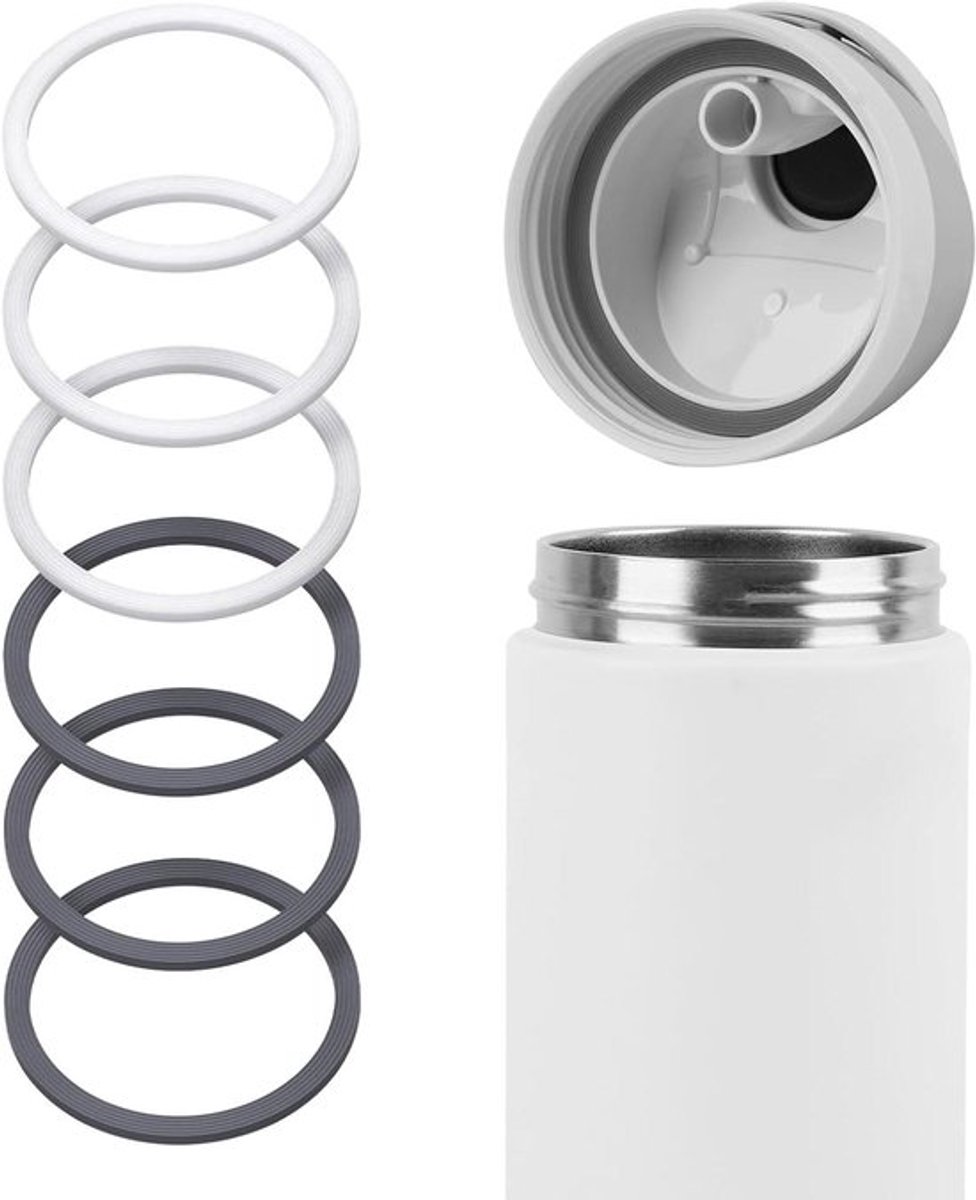 Waterfles Pakking Vervanging - Siliconen O Ring - Lekbestendige Rubber Seal - Compatibel met Siliconen O Ring - Pincet - Flesdeksel - Geschikt voor 24oz/32oz/40oz waterflessen - Helder & Grijs.