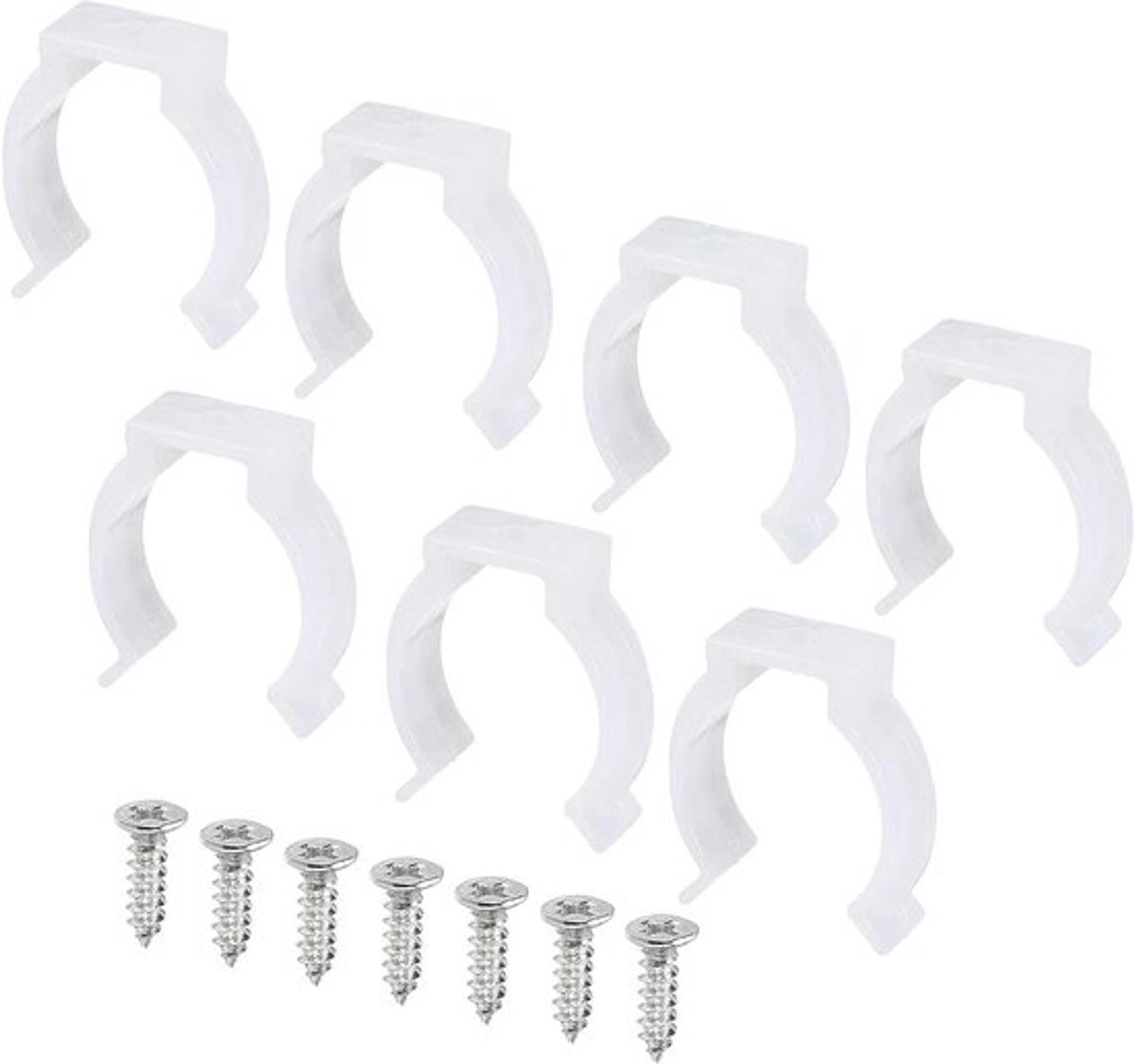 - T8 U Clips Houder Beugel - Fluorescerende Buis Lichtarmatuur - Plastic Pijpklemmen - LED Lampen - Plafondlamp - Wit - Pack van 10