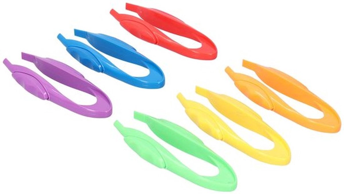 Pincet Set 6 Stuks - Hoogwaardig Kunststof - Veilig Speelgoed - Vroeg Vaardigheidsontwikkeling - Geschikt voor Kinderen - Handvat Comfortabel - Speelgoedclip