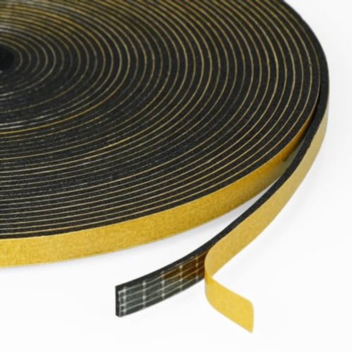 Zelfklevende rubberen afdichtingstape voor deuren en ramen, 6 mm x 1,5 mm, 10 m, zwart, geluidsisolerend