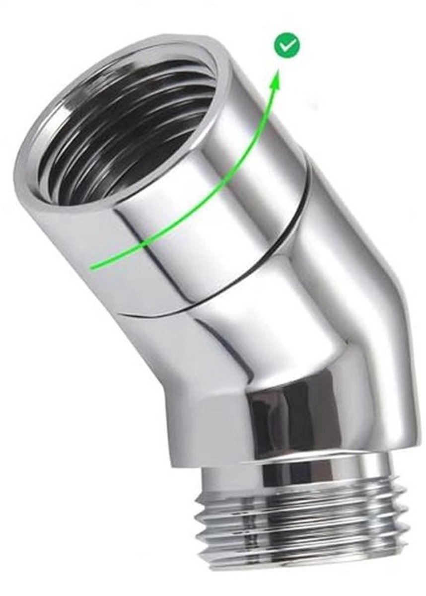 Douchekop adapter met 135 graden elleboog en verlengarm connector