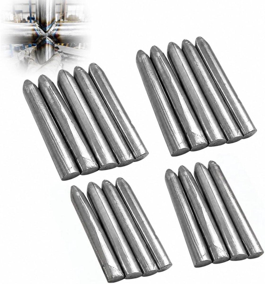 18 stuks aluminium lasstaven, lasstaven, lage temperatuur, universele lasstaaf, eenvoudig met aansteker te smelten, soldeertin, staaf voor ijzer, koper, aluminium