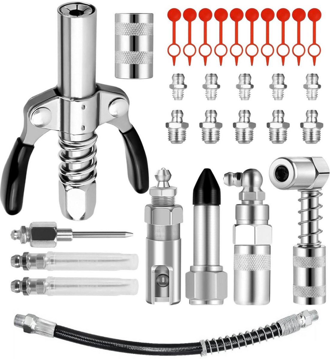 28-delige vetapparaat-set – Koolstofstaal – met slang en adapters – Universeel