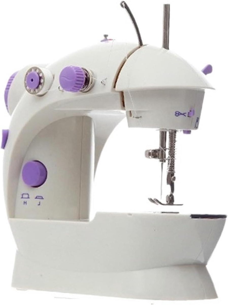 Mini Naaimachine - Draagbare Machine - Kleding Maken - Dubbele Draad - 22.5 cm - Wit