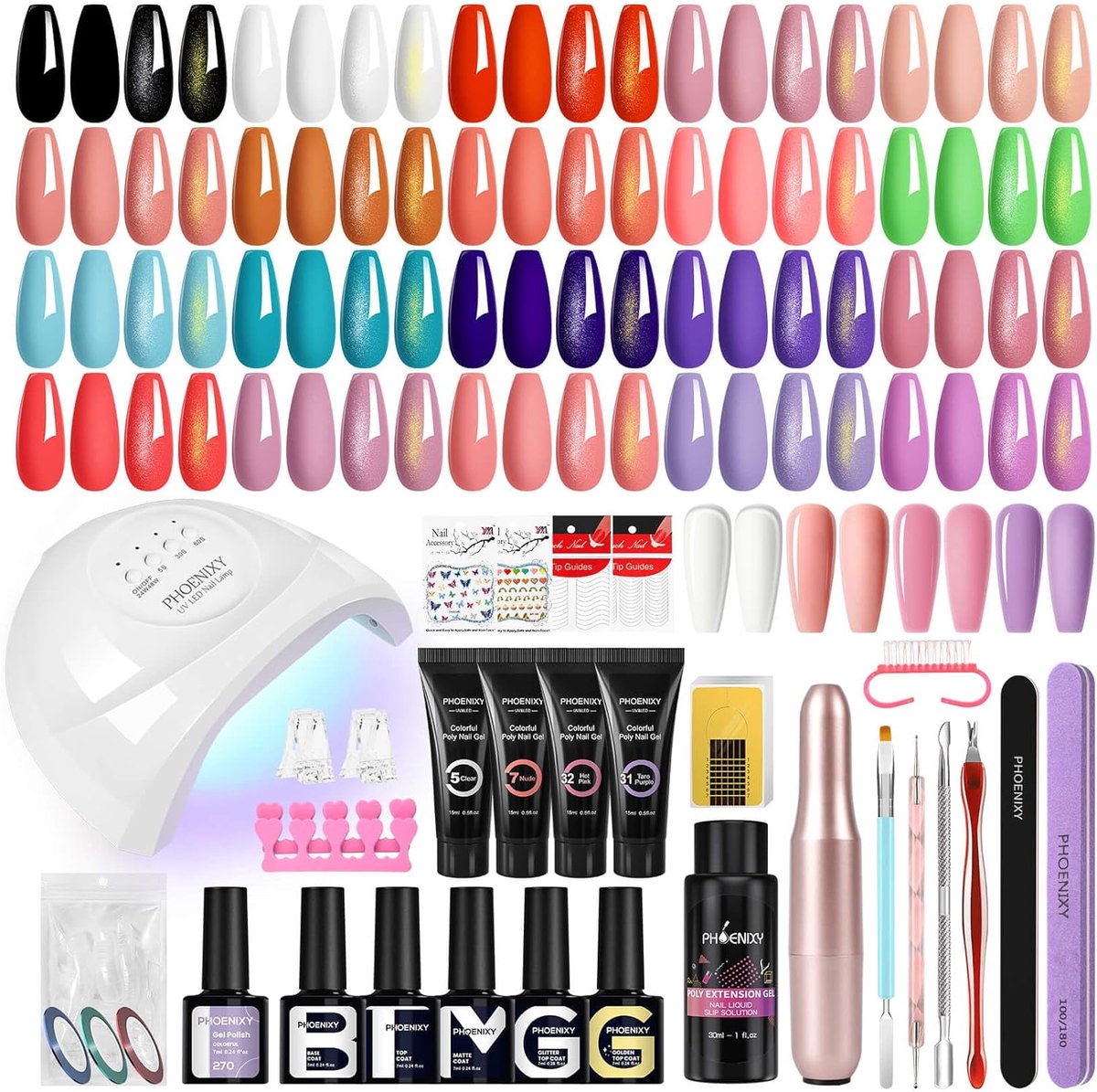 SnelShoppen - Gel Nagellak Set met UV Lamp - Professionele Nagels Thuis - 12 Kleuren - Duurzaam en Sneldrogend - Perfect voor Feest, Bruiloft en Dagel