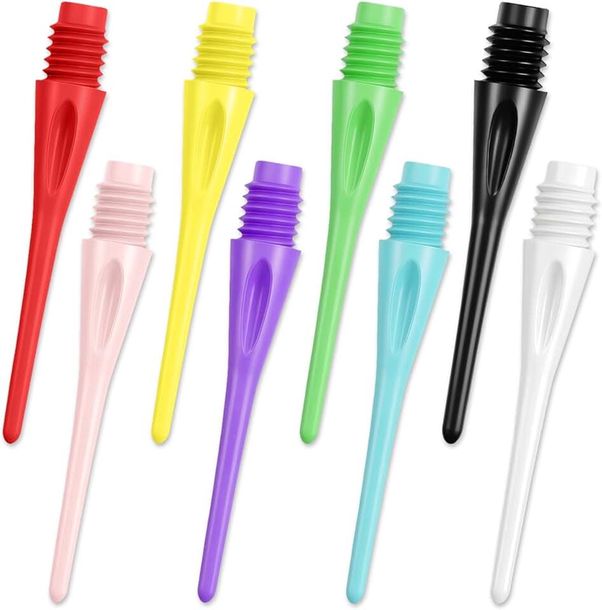 Flintronic Dartpunten van kunststof, reservepunten voor softdartpijlen, 2BA-schroefdraad, dartpijlpunten, stabiele dartpunten van kunststof, nylon punten voor dartpijlen softdart (zwart)