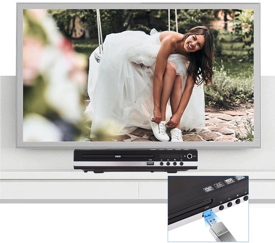dvd-speler - Uitgerust met HDMI-, USB- en AV-aansluitingen - 1080p - Speelt dvd's, cd's en vcd's af - USB-aansluiting voor het afspelen van films en foto's - High-definition mini-cd - Inclusief afstandsbediening - Zwart van Ruijingsky — afbeelding 5