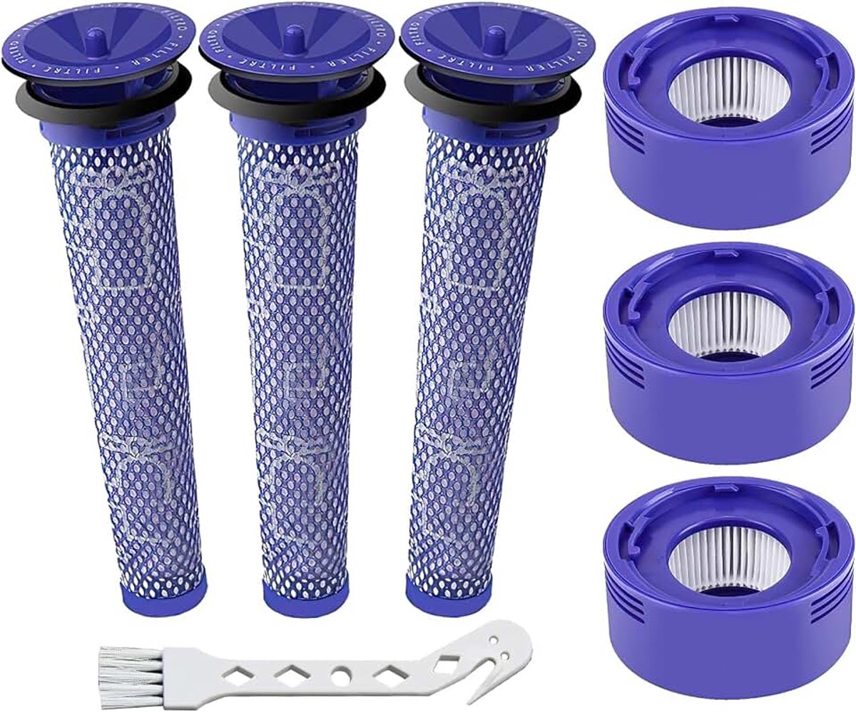 Reserveonderdelen voor V7 V8 Absolute Animal | V7 Absolute Motorhead Animal stofzuiger, 3 HEPA-nafilters, 3 voorfilters, 1 borstel, vervangt # 965661-01 & 967478-01
