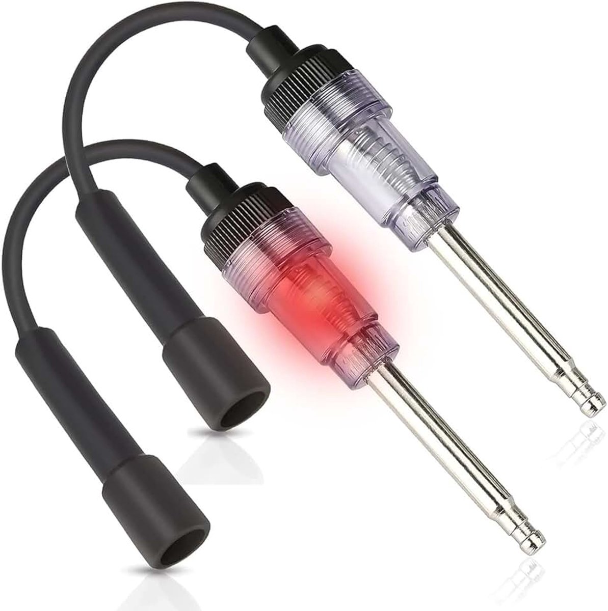 2 St Inline bougie tester, rechte laars motor ontstekingstester licht, kleine anker diagnostische detector tool voor auto's, grasmaaiers, motorfietsen, interne externe motor