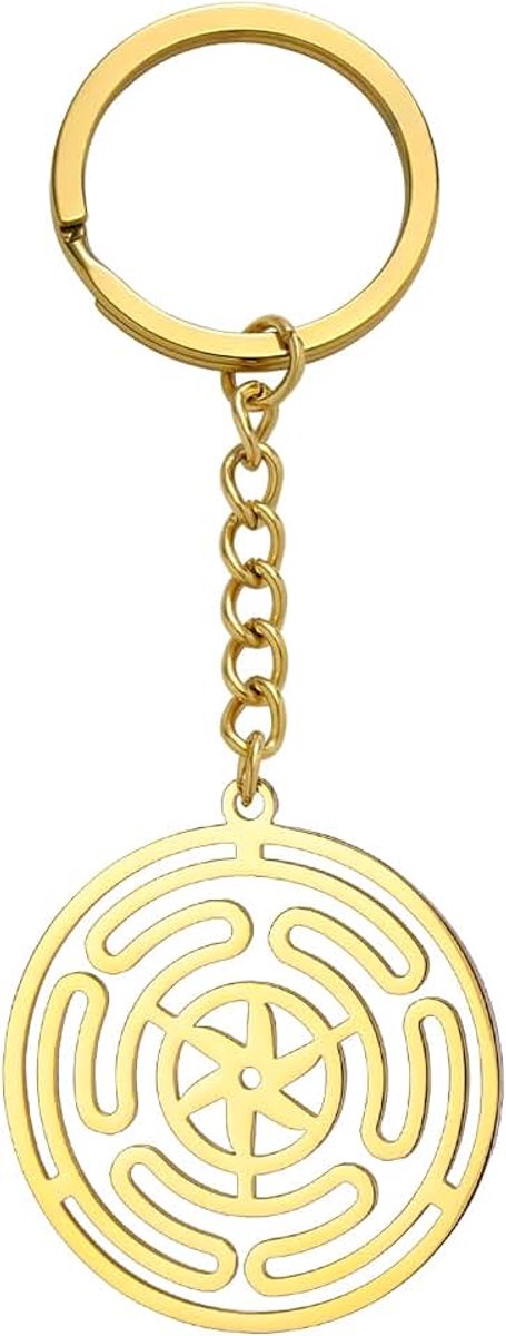 Pagan Wiccan Pagan Wiccan Sleutelhanger, van roestvrij staal, gelukssieraad voor vrouwen