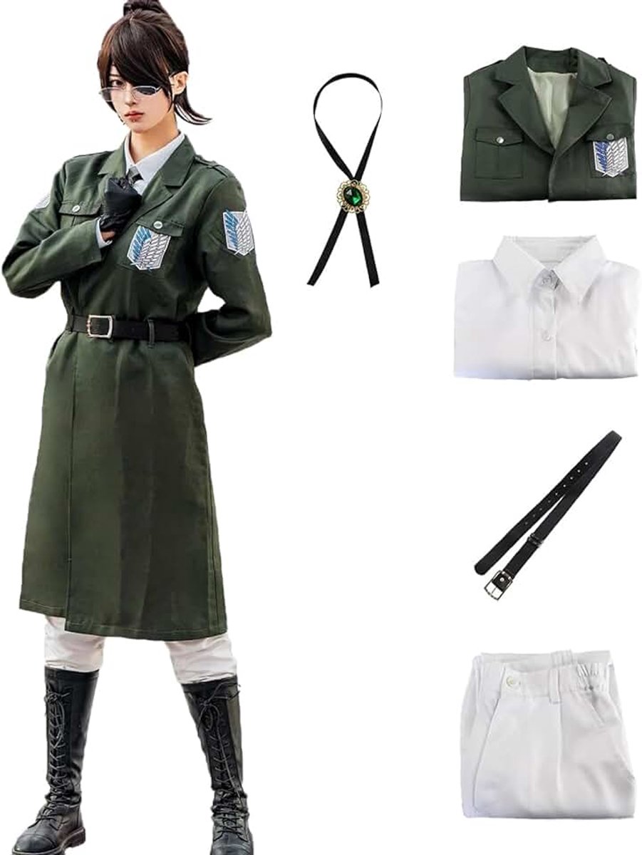 Eren Jäger Cosplay kostuum, jas, anime, AOT-verkleding, survey corps, uniform, Halloween, carnaval, feestkostuum voor volwassenen