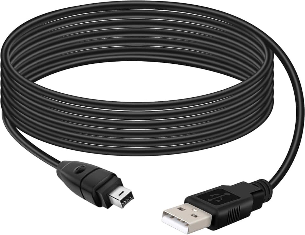 1.8M USB 2.0 Type A Male naar IEEE 1394 Firewire 6Pin Male Data Adapter Converter Cord voor Digitale Camera, Camcorder, Laptop, DV, Zwart