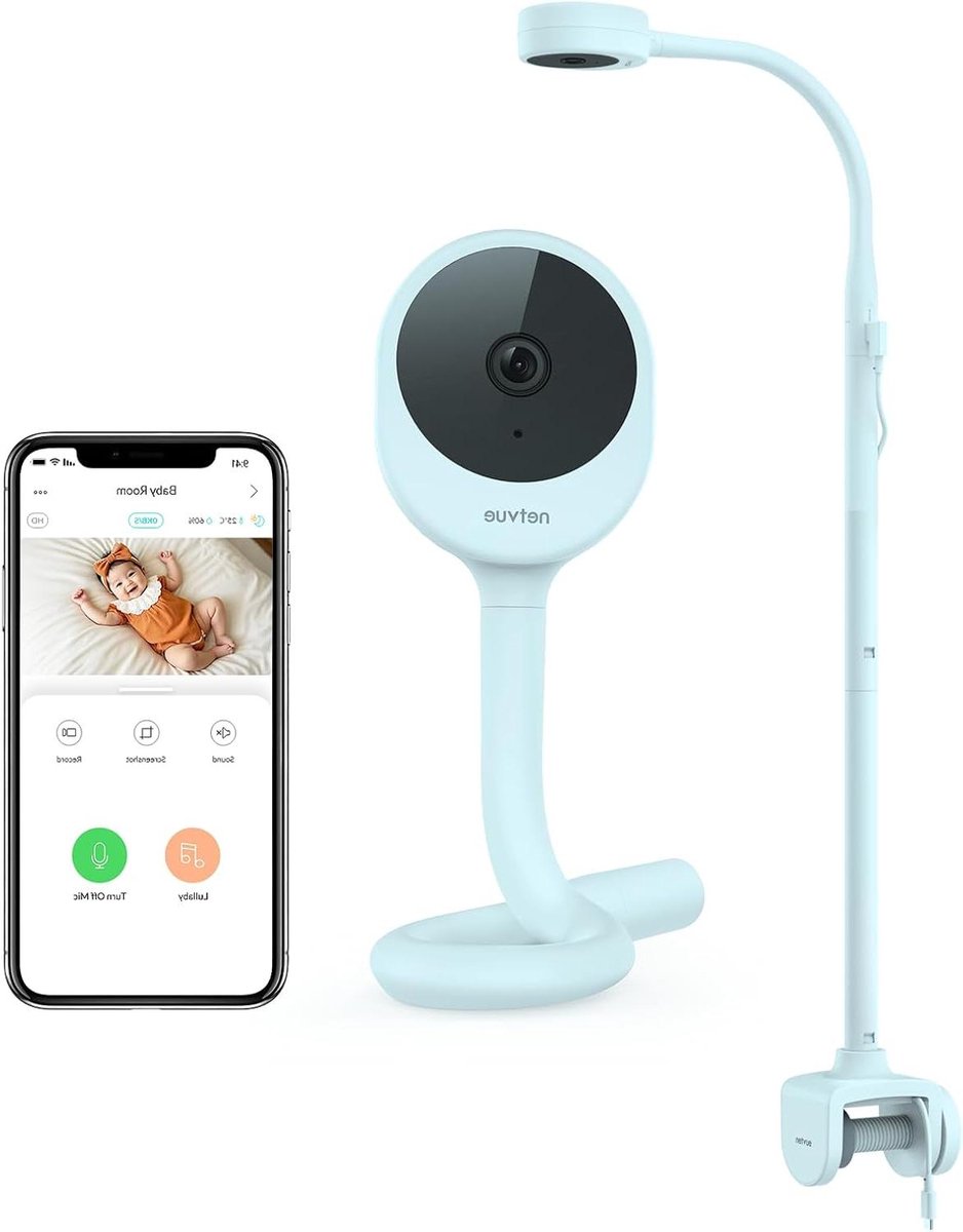 Babycamera met houder - Babyfoon video - Baby in de gaten - 4-in-1 installatie