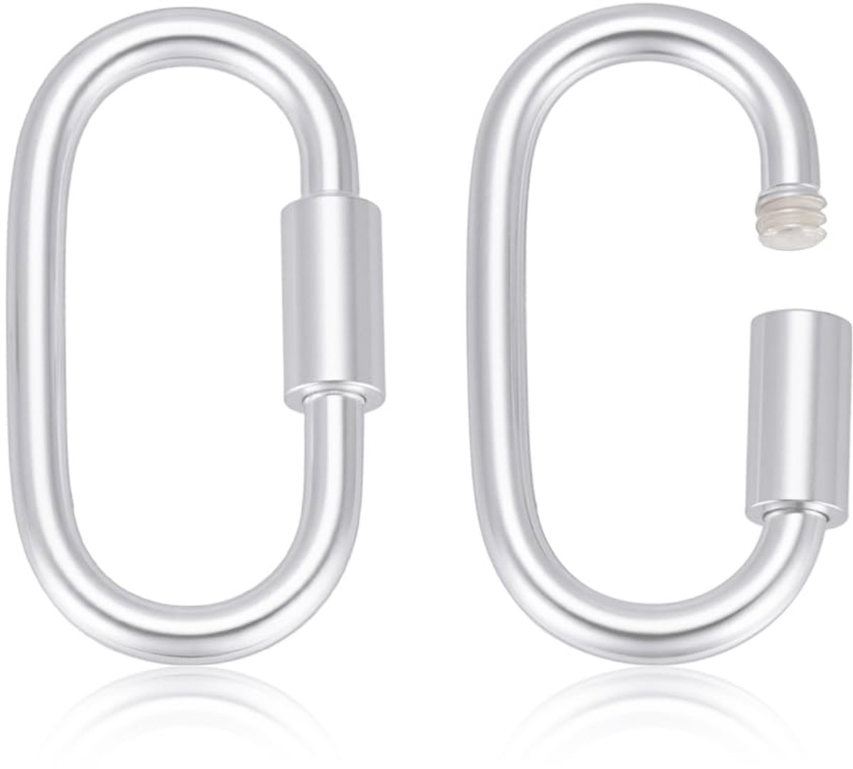 PandaHall 2 stuks 925 sterling zilveren schroefsluitingen, karabijnsluiting met vergrendeling, ovale sieradensluiting voor doe-het-zelf knutselen, kettingen, armbanden, sleutelhangers, sieraden