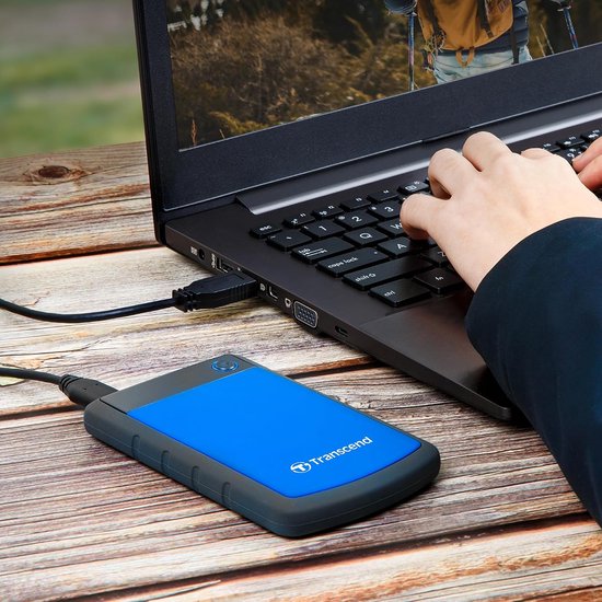 Externe Harde Schijf - Opslagapparaat - Bestanden Opslaan - Drievoudige Schokbescherming - 1 TB - Blauw — afbeelding 4