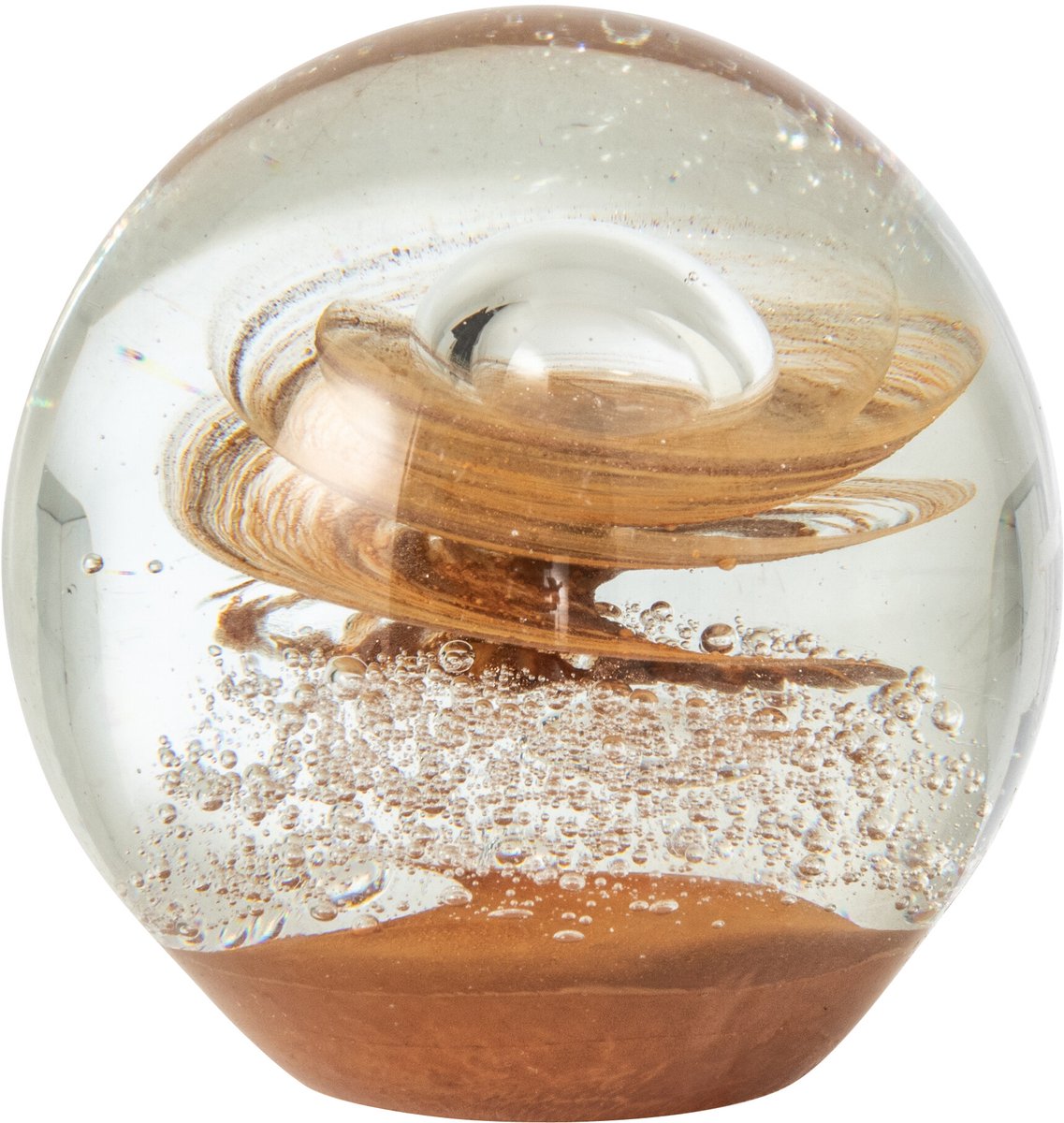J-Line presse-papier Swirl Bal - glas - brons - large