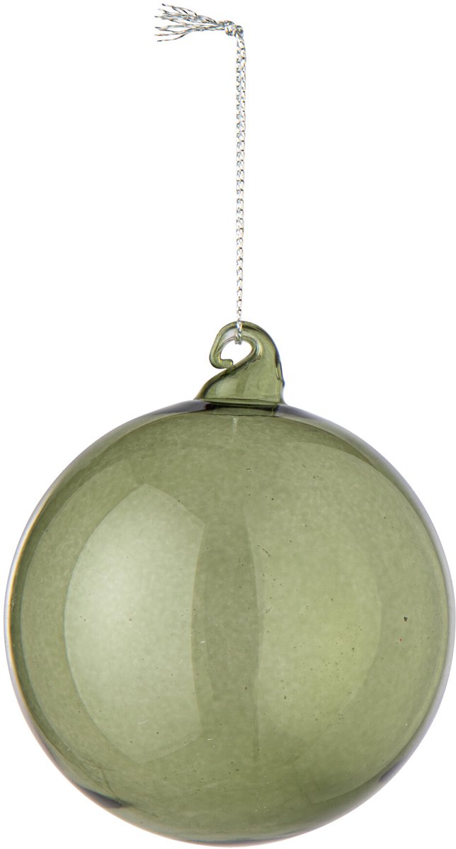 J-Line Kerstbal - glas - olijfgroen - set van 24