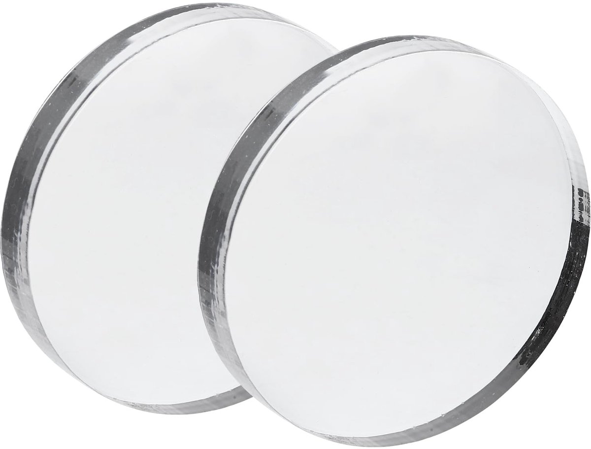 Acryl Stempelblok, 2 Pack Stempelen Blok Ronde Clear Decoratieve Montage Blokken Set voor Scrapbooking DIY Ambachten Kaarten Maken, 5 cm Diameter