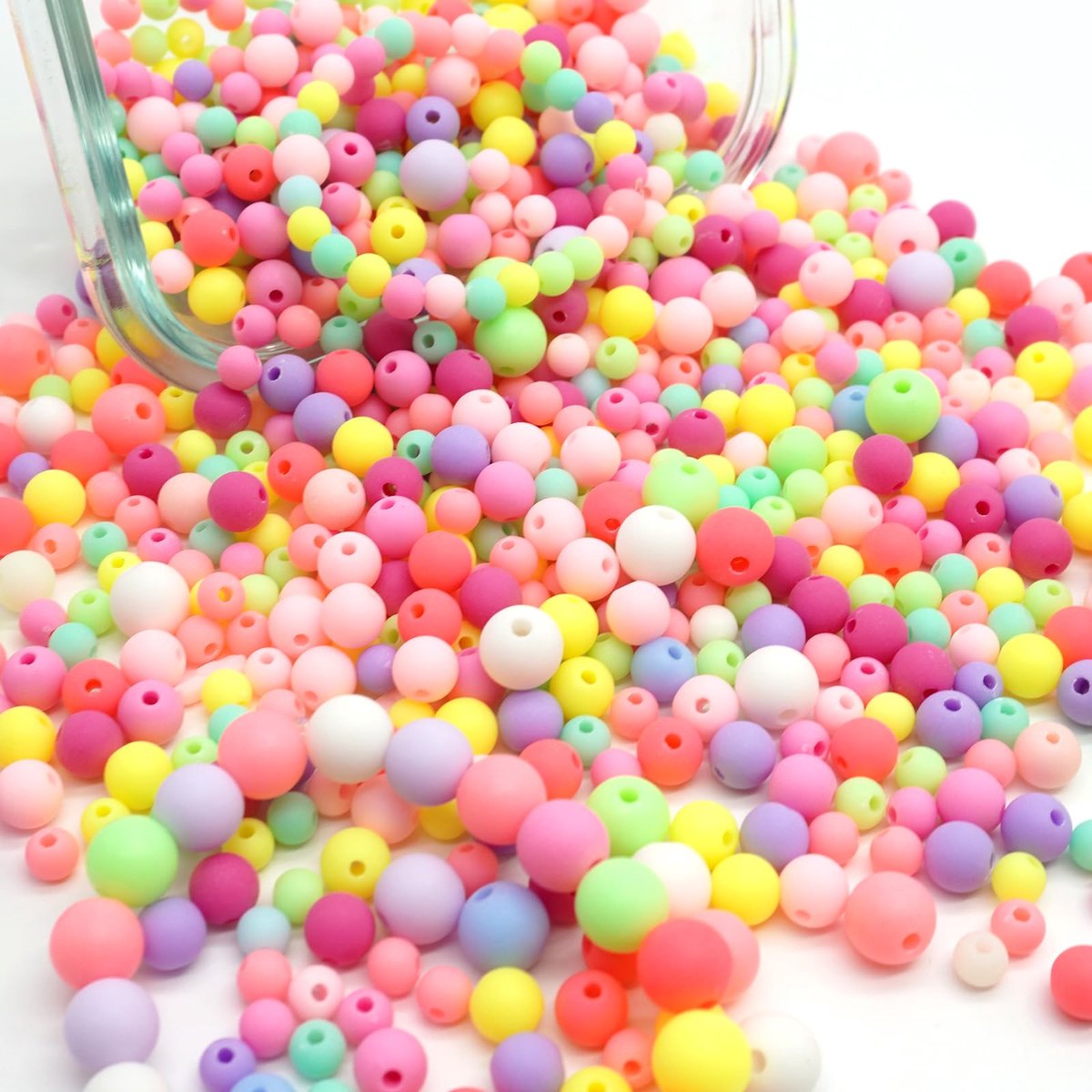 Kralen om te rijgen Pastel ongeveer 900 stuks matte acryl kralen kleurrijk 6/8/10 mm ronde knutselkralen voor armbanden sieraden DIY