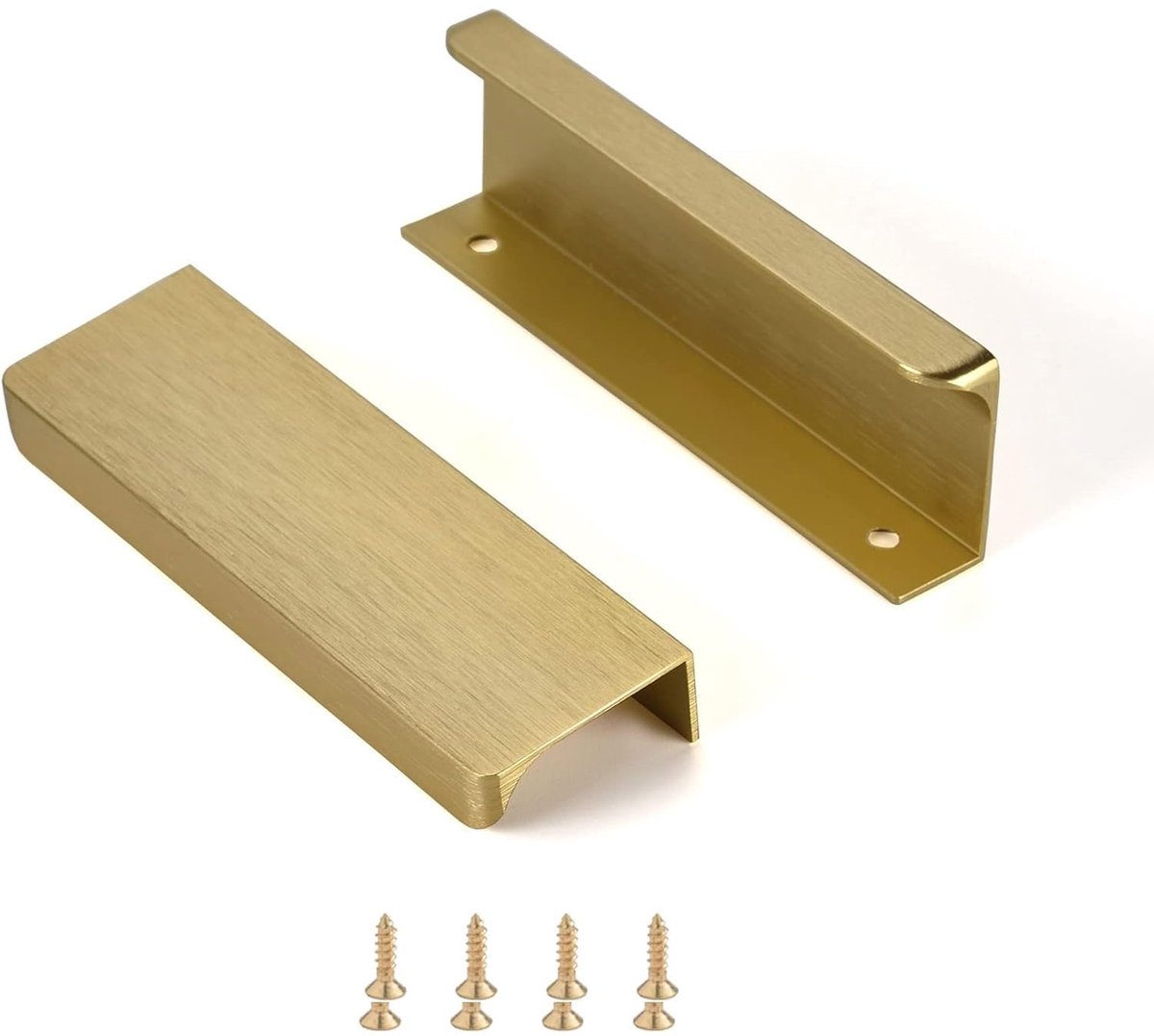 10 stuks verborgen deurgreep, kastgrepen, meubelgrepen, moderne keukengrepen, aluminium, voor kledingkast, deur, laden, goud, totale lengte 120 mm