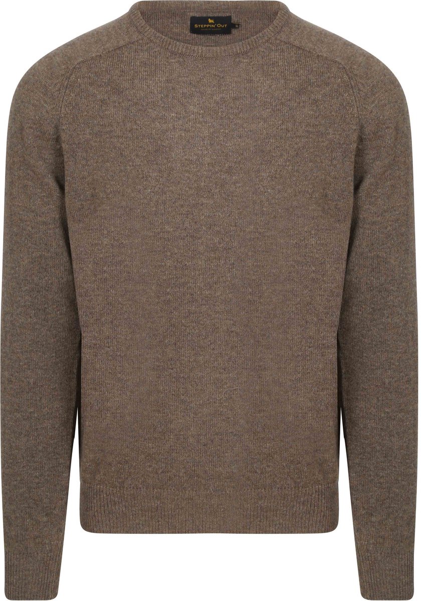 Steppin' Out Trui Lamswol Bruin - Maat XXL - Heren