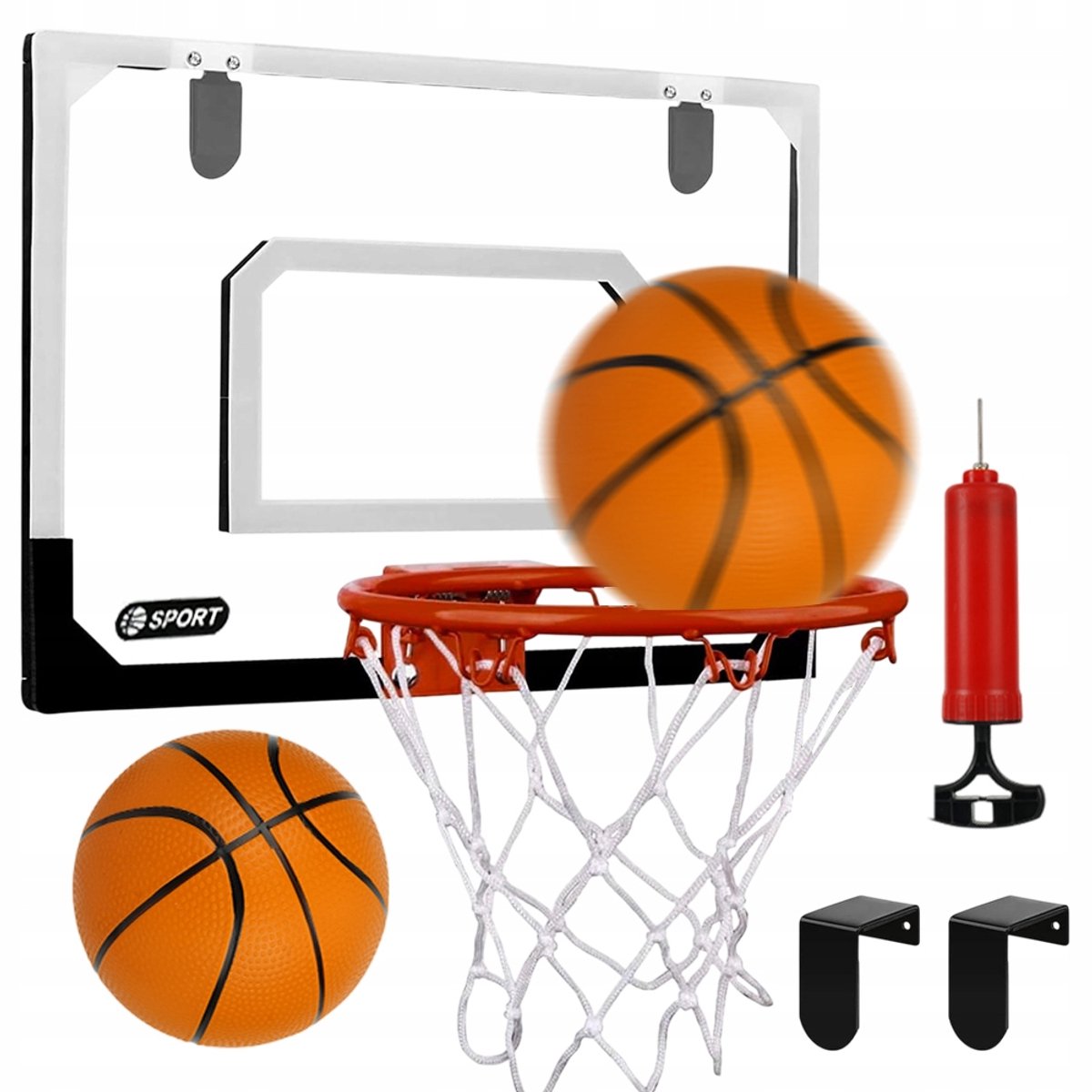 Mini Hoop - Mini Basketbalbord met Ring - Hangend Basketbalbord - 40x30 cm - Zonder Boren - 2 Ballen & Pomp - Indoor Basketbal Set - Voor Deur en Kamer