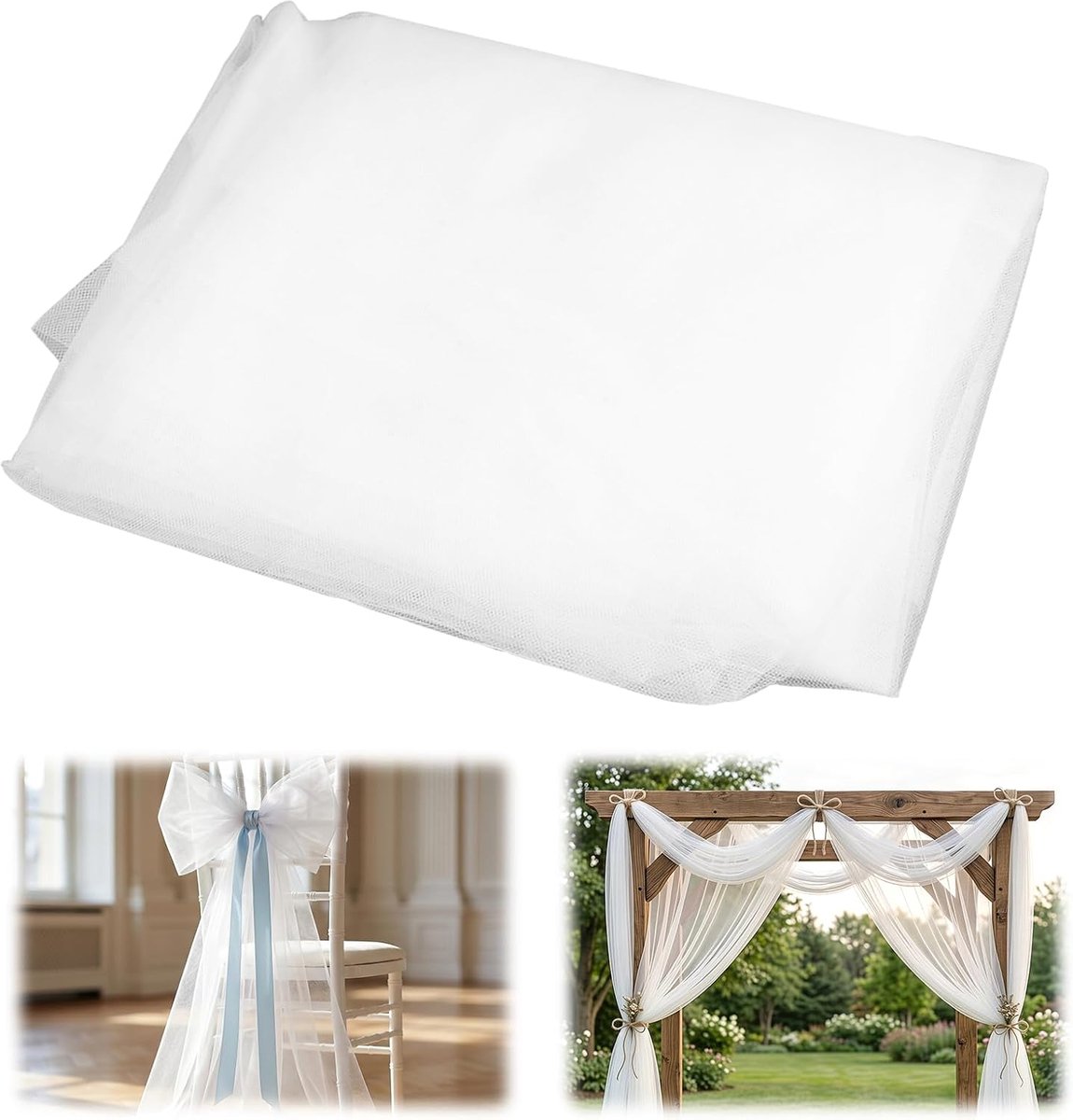 Stof, witte tule stof per meter | tule stoffen om te naaien, tule per meter, decoratieve stof wit bruiloft, witte tule stof, voor doe-het-zelf knutselen feest