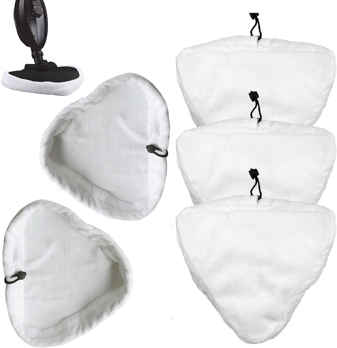 Stoomborstel Doeken - Reinigingspads - Vloeren Schoonmaken - Herbruikbaar & Wasbaar - 5 Stuks - Wit