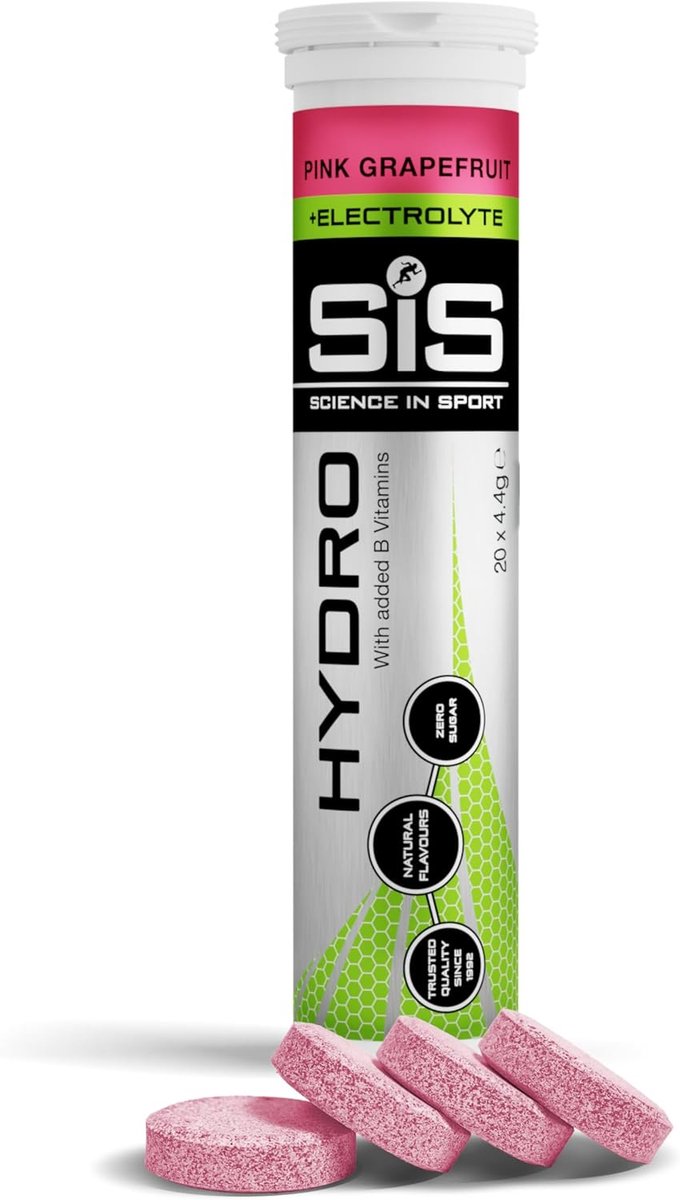 Science in Sport - SIS Go Hydro Bruistabletten - 300mg Elektrolyten - Pink Grapefruit Smaak - 20 Tabletten van Science in Sport — afbeelding 5