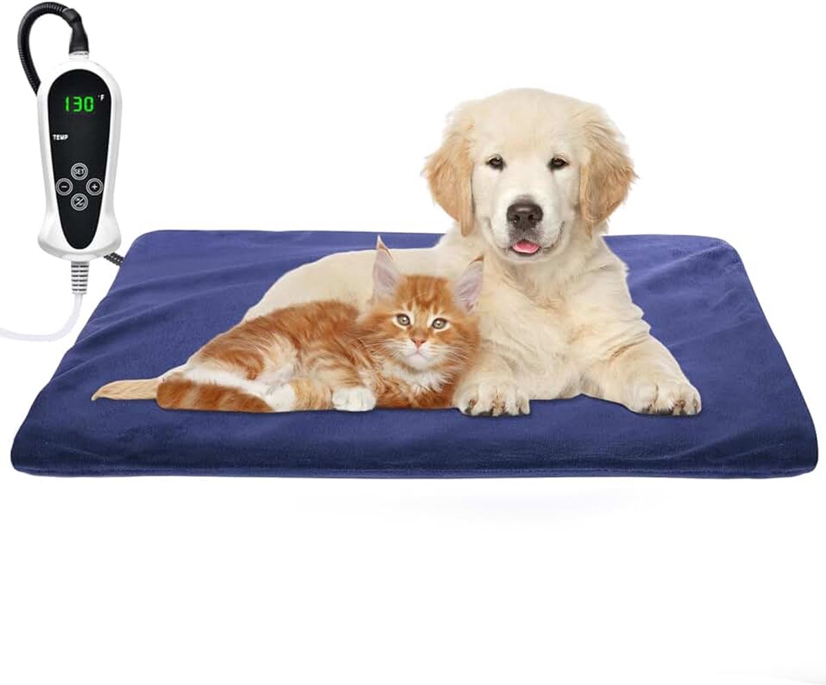 Verwarmingskussen voor huisdieren, groot, honden en katten Elektrisch verwarmingskussen voor honden en katten Verwarmingsmat voor binnen met (55x45cm)