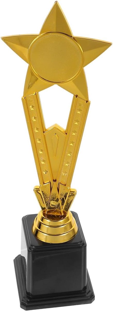 Sport Trofee - Awardbeker Kinderen - Wedstrijden Prijsuitreiking - Sterontwerp - 30x9.5x7.5cm - Goud