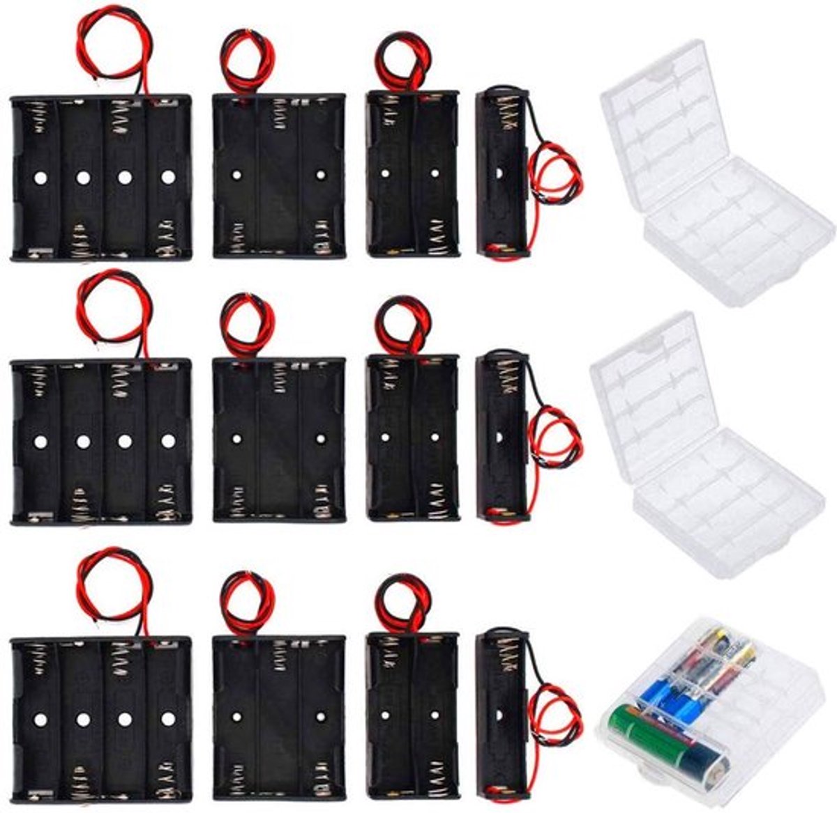 - Batterijhouder - Organisator voor AA - Eenvoudig te installeren - Opbergdoos met kabels - Bescherm je batterijen - Ideaal voor ele...