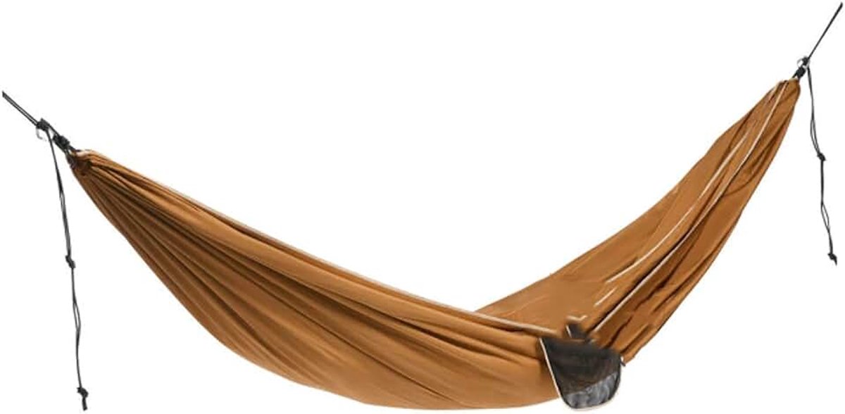 Hangmat outdoor schommel, dubbele enkele draagbare hangmat, anti-rollover, draagbare hangmat, voor buiten kamperen en wandelen (kleur: bruin)
