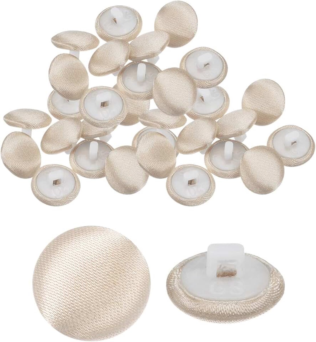 Knopen 12,5 mm (12,5 mm) ronde knopen met gladde schacht van stof voor bruidsjurken, blouses, jurken om te knutselen, lichtroze