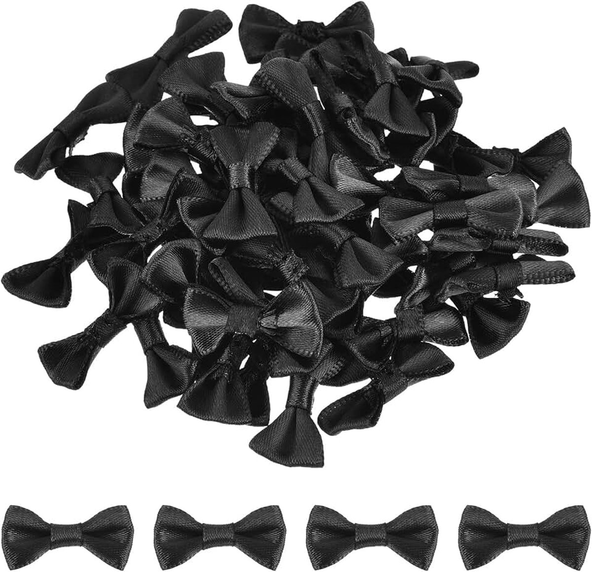 Strikken, 3 x 1,5 cm, mini-strikken, kleine satijnen strikken, groothandel voor knutselen, naaien, scrapbooking, huwelijkscadeau, woondecoratie