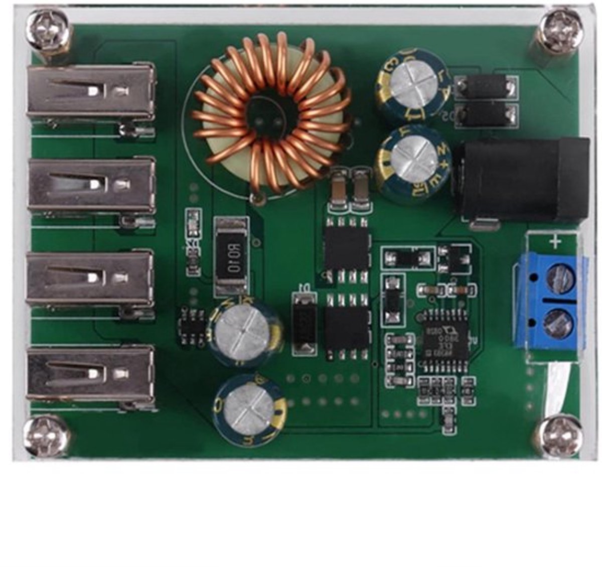 Spanningsomvormer Step-Down 7-60V naar 5V 5A - 4 USB-uitgangen - Voedingsbehuizing