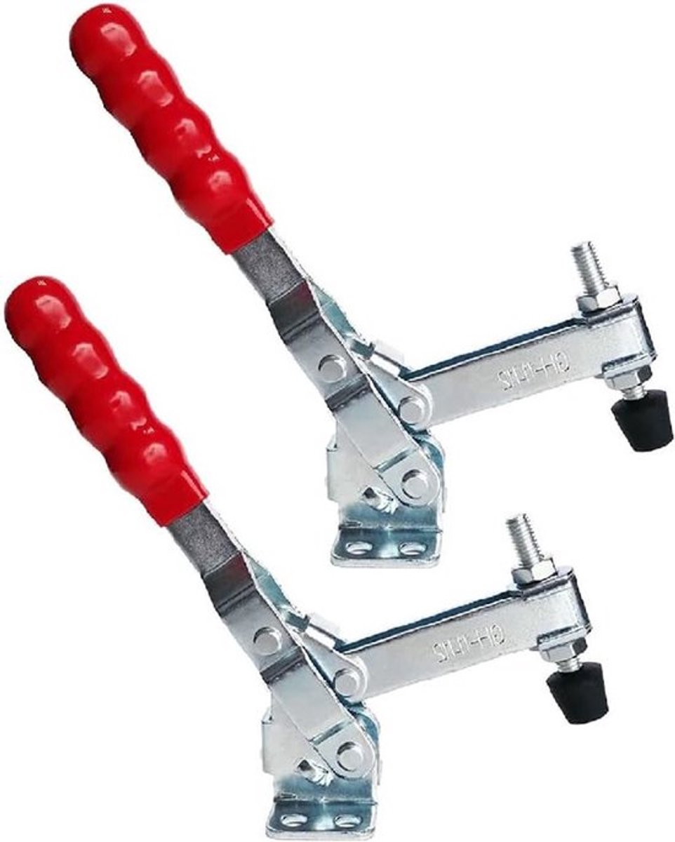 Verticale Rocker Klem Set van 2 Stuks, 200kgf Snelle Ontgrendel Klem voor Houtbewerking, Metaalbewerking en Machinegebruik